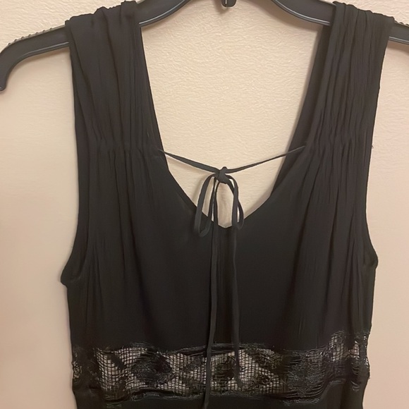 FREE PEOPLE TANK skater summer DRESS. Crochet pierced waist, V back front, sz S - Picture 6 of 12